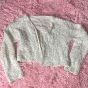 Cozy White Fuzzy Sweater